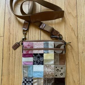 COACH MULTICOLOR PATCHWORK CROSSBODY HANDBAG/PURSE/HANG TAG